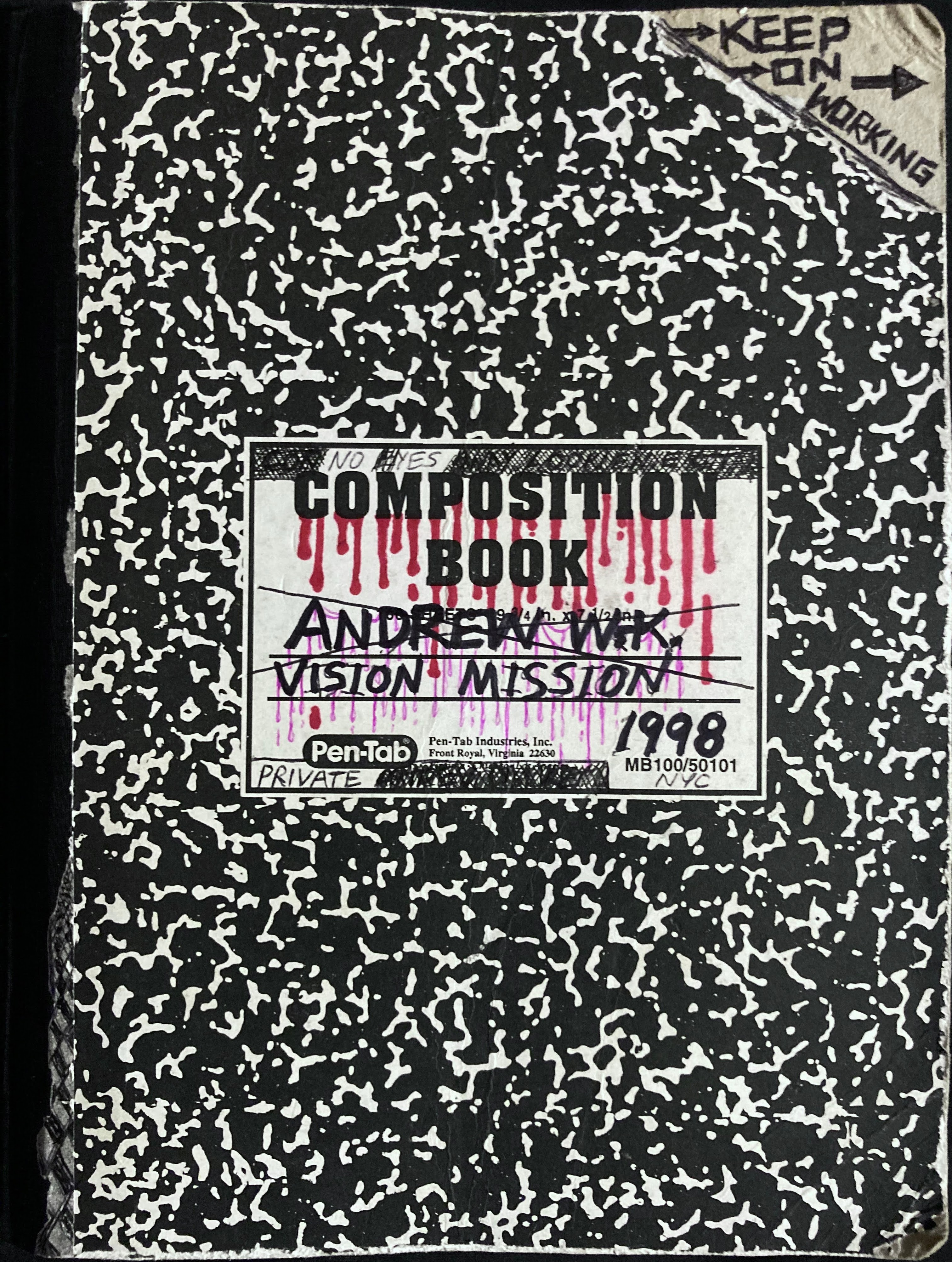 Andrew W.K. Vision Mission Journal - ANDREW W.K. MUSIC